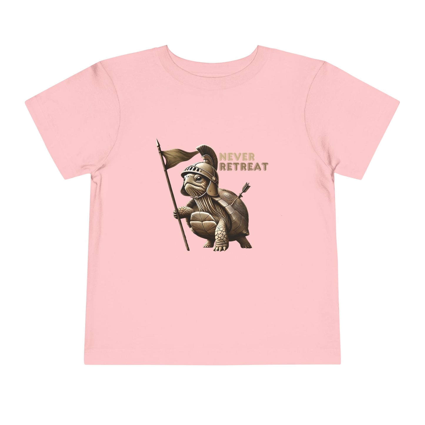 Never Retreat Toddler T-Shirt - Cute Warrior Turtle Design