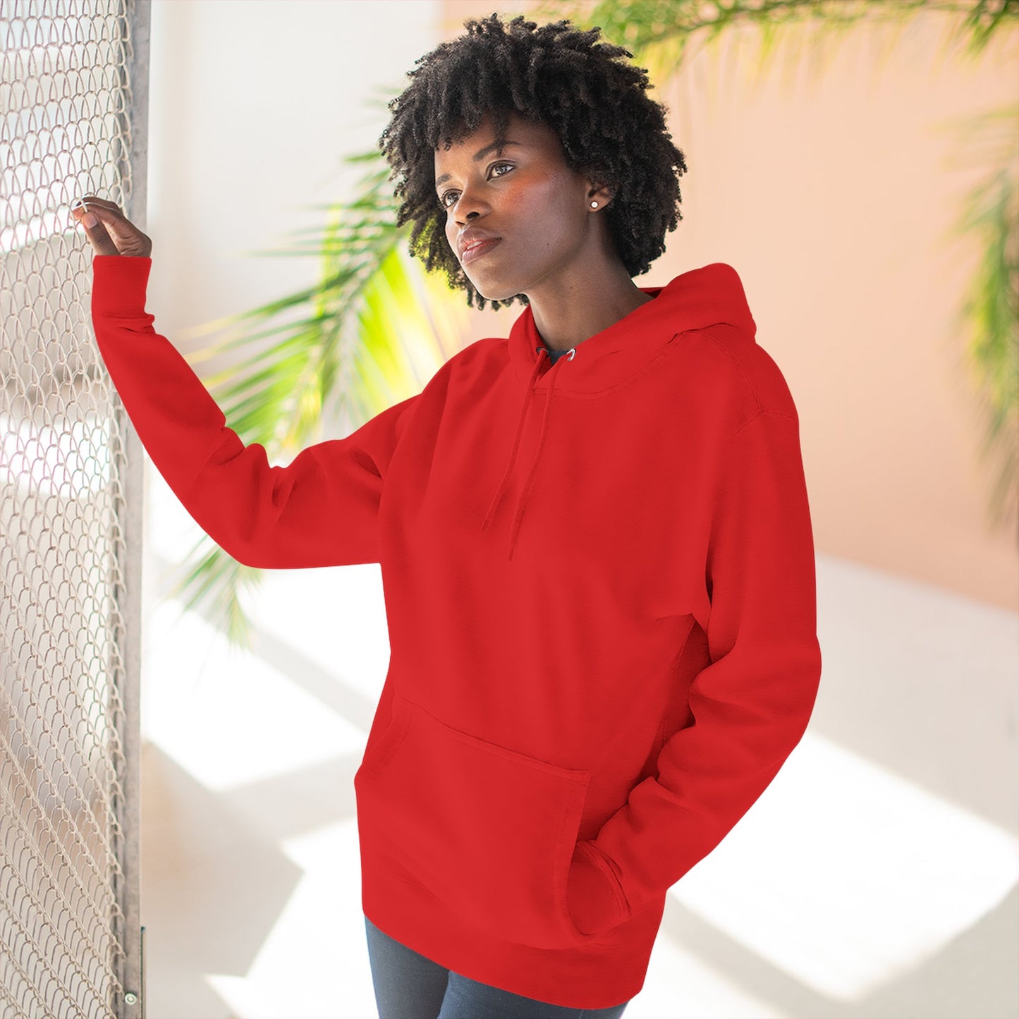 Airborne Black Winged on Back, Cozy Three-Panel Fleece Hoodie for Everyday Comfort