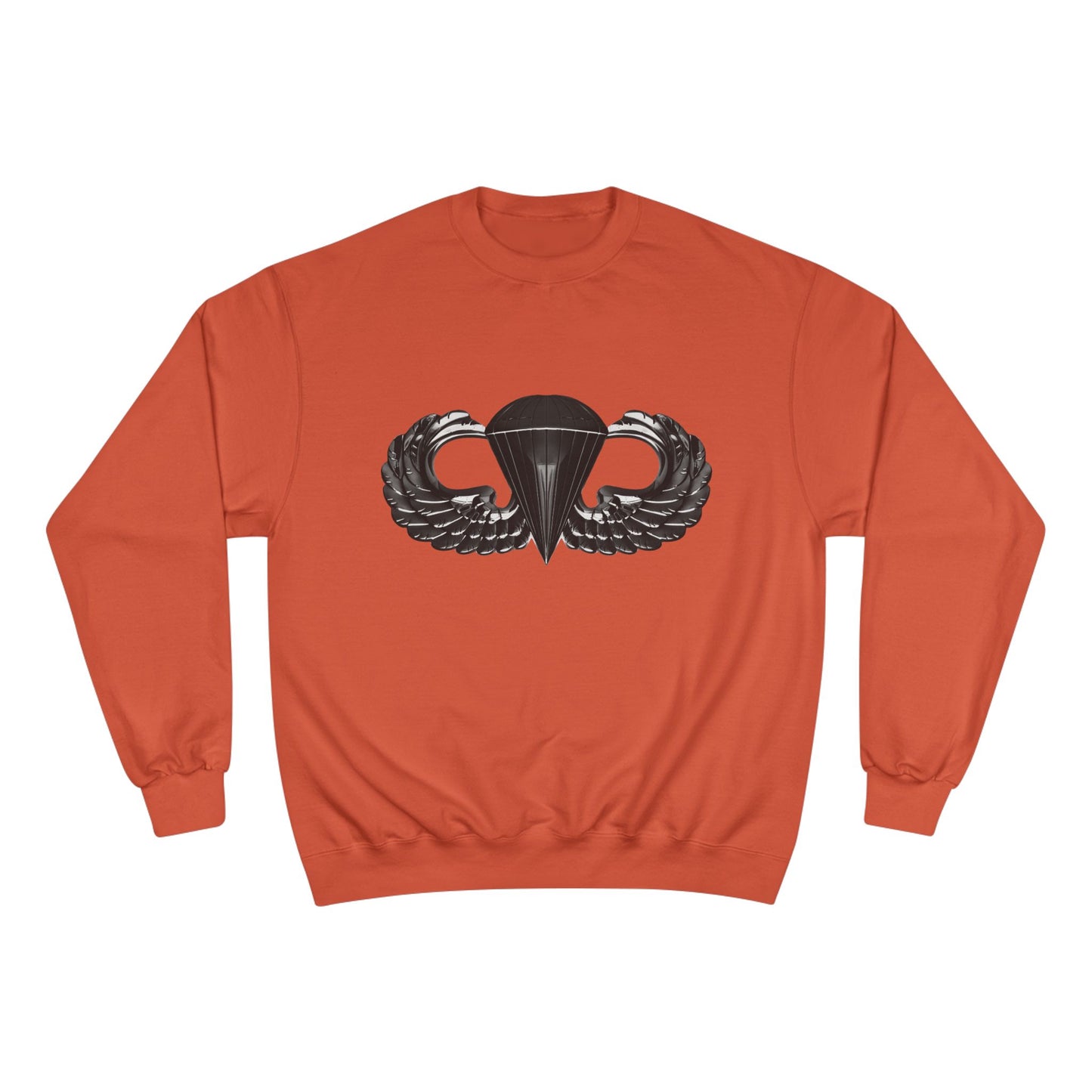 Champion Sweatshirt with Airborne Black Winged Design - Perfect for Casual Outings and Celebrations