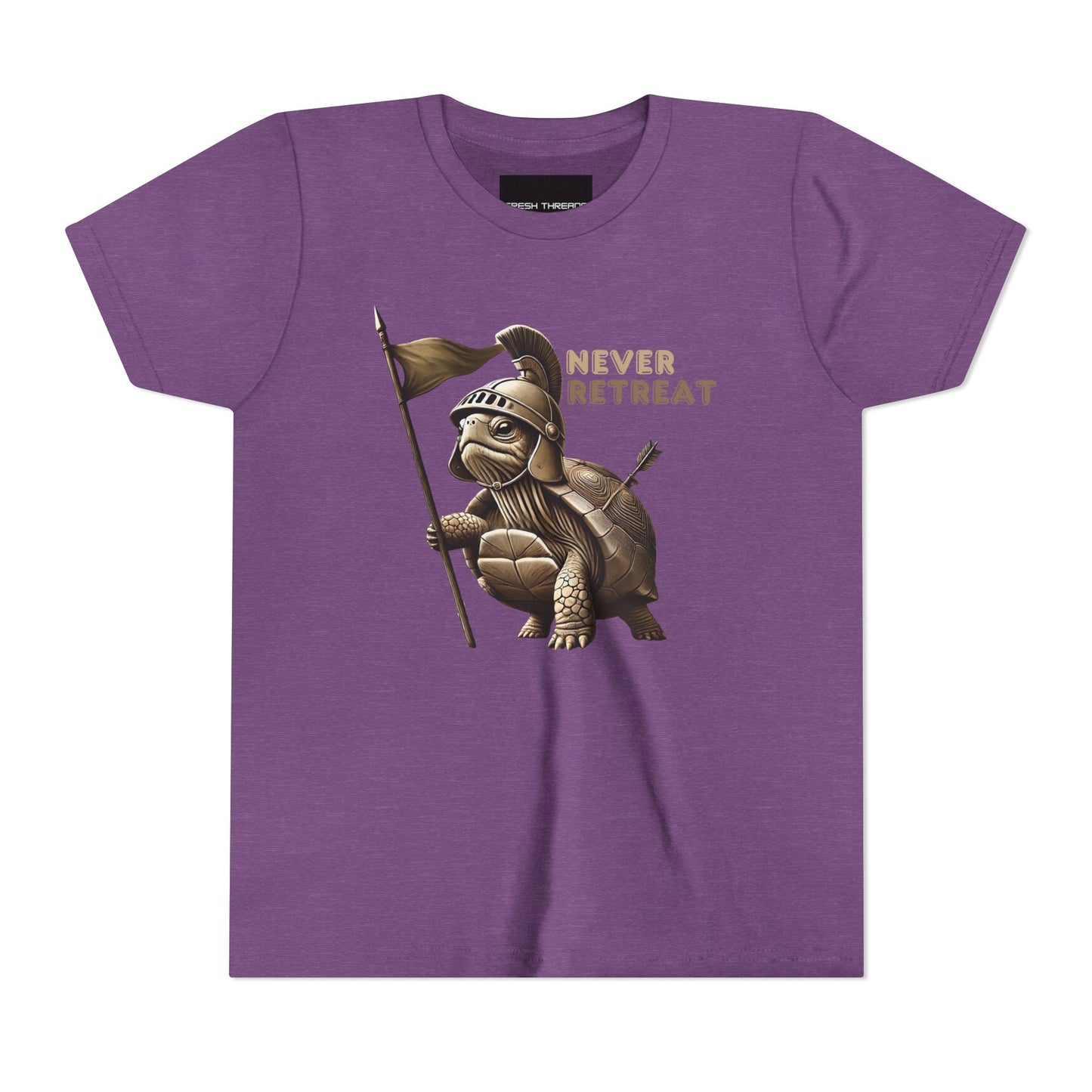 Youth Short Sleeve Tee - Never Retreat Warrior Turtle Design