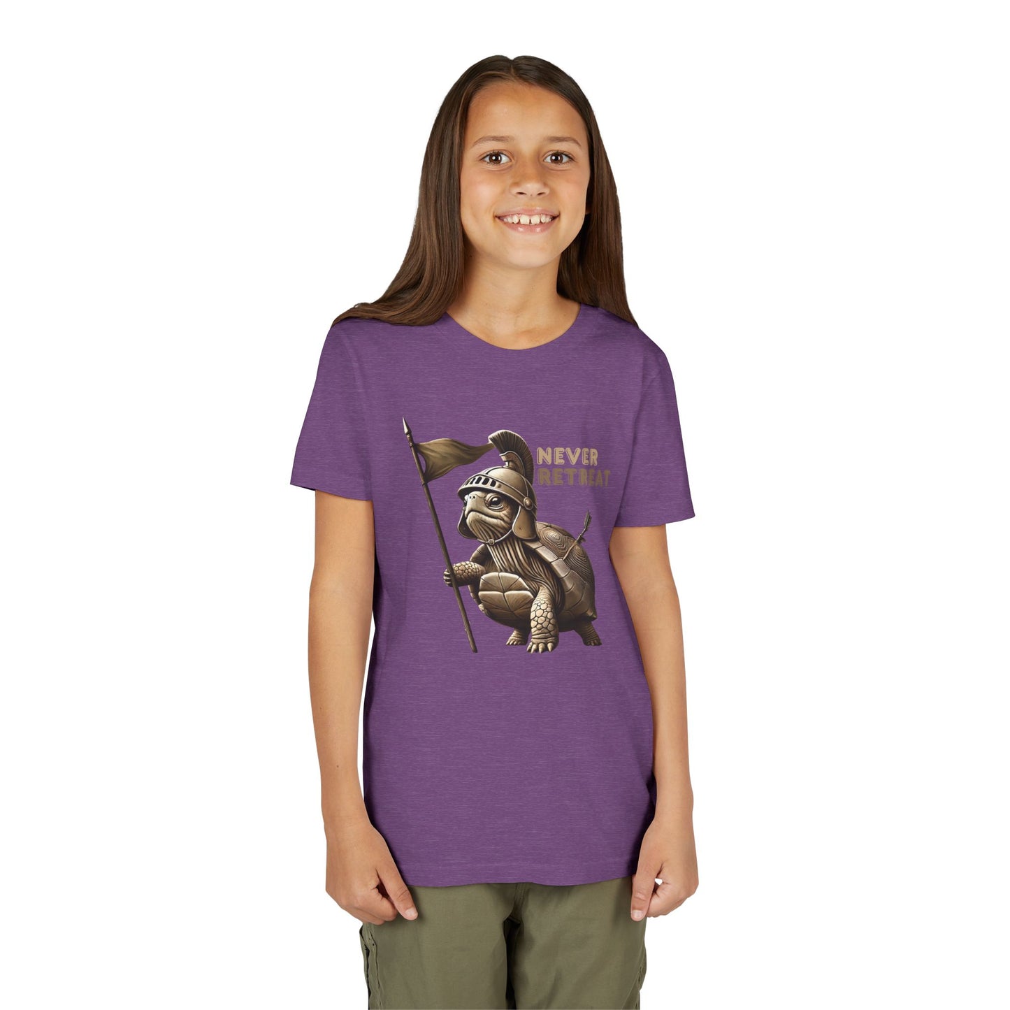 Youth Short Sleeve Tee - Never Retreat Warrior Turtle Design