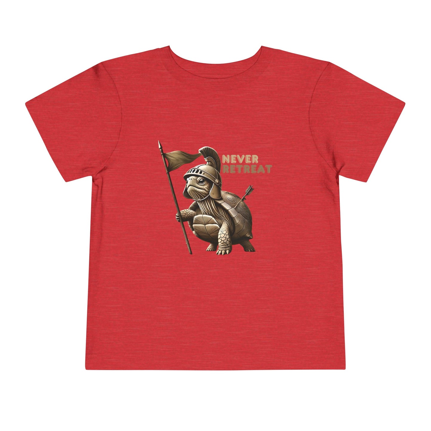 Never Retreat Toddler T-Shirt - Cute Warrior Turtle Design