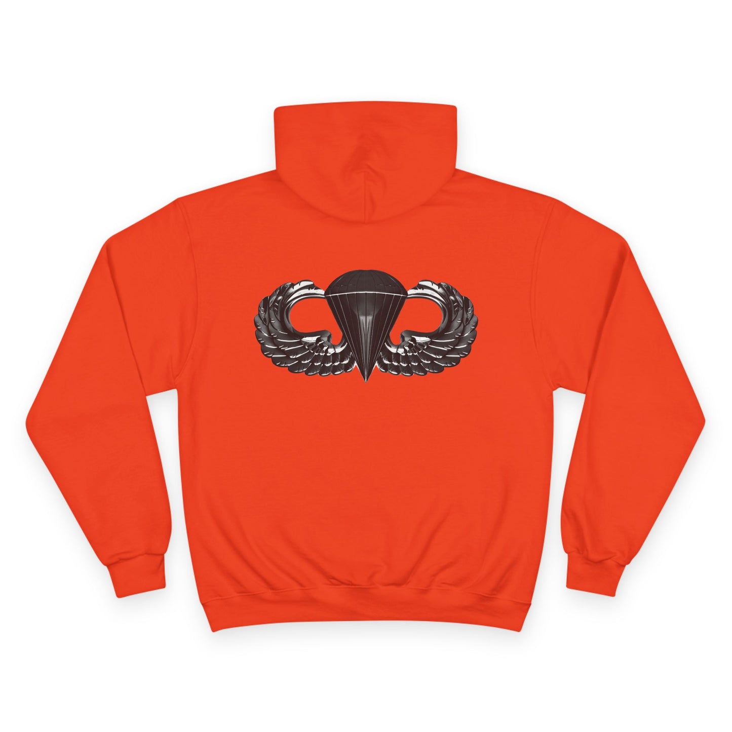 Champion Hoodie with Airborne Black Wings Design On Back- Stylish and Comfy for Active Lifestyles