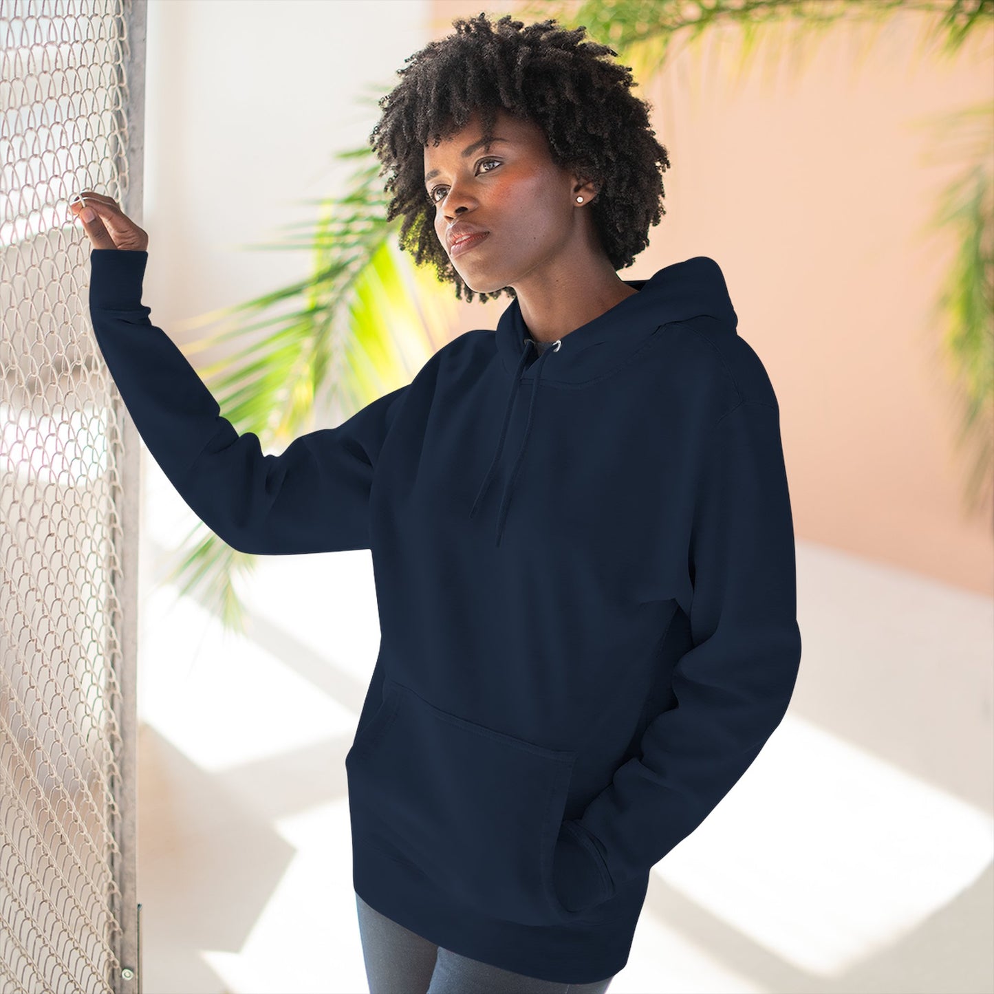 Airborne Silver Winged On Back, Cozy Three-Panel Fleece Hoodie for Everyday Comfort