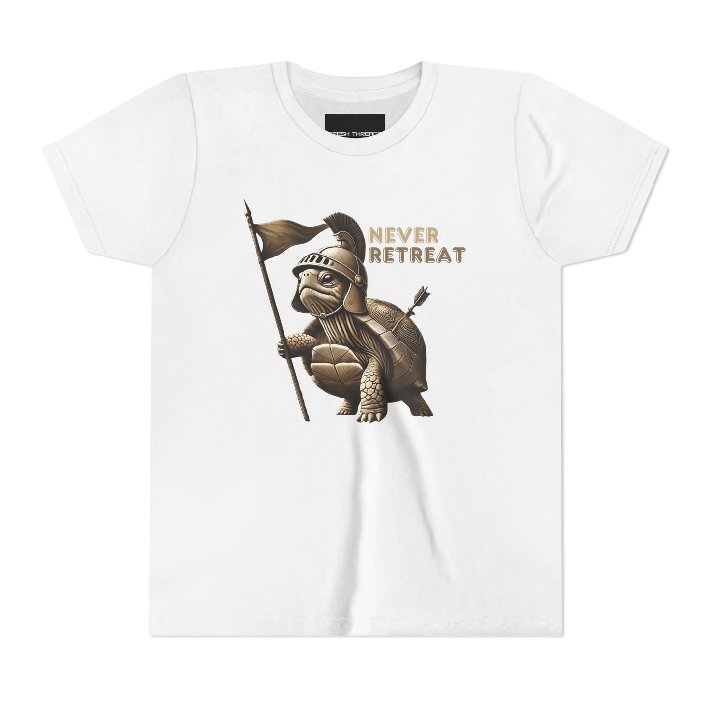 Youth Short Sleeve Tee - Never Retreat Warrior Turtle Design