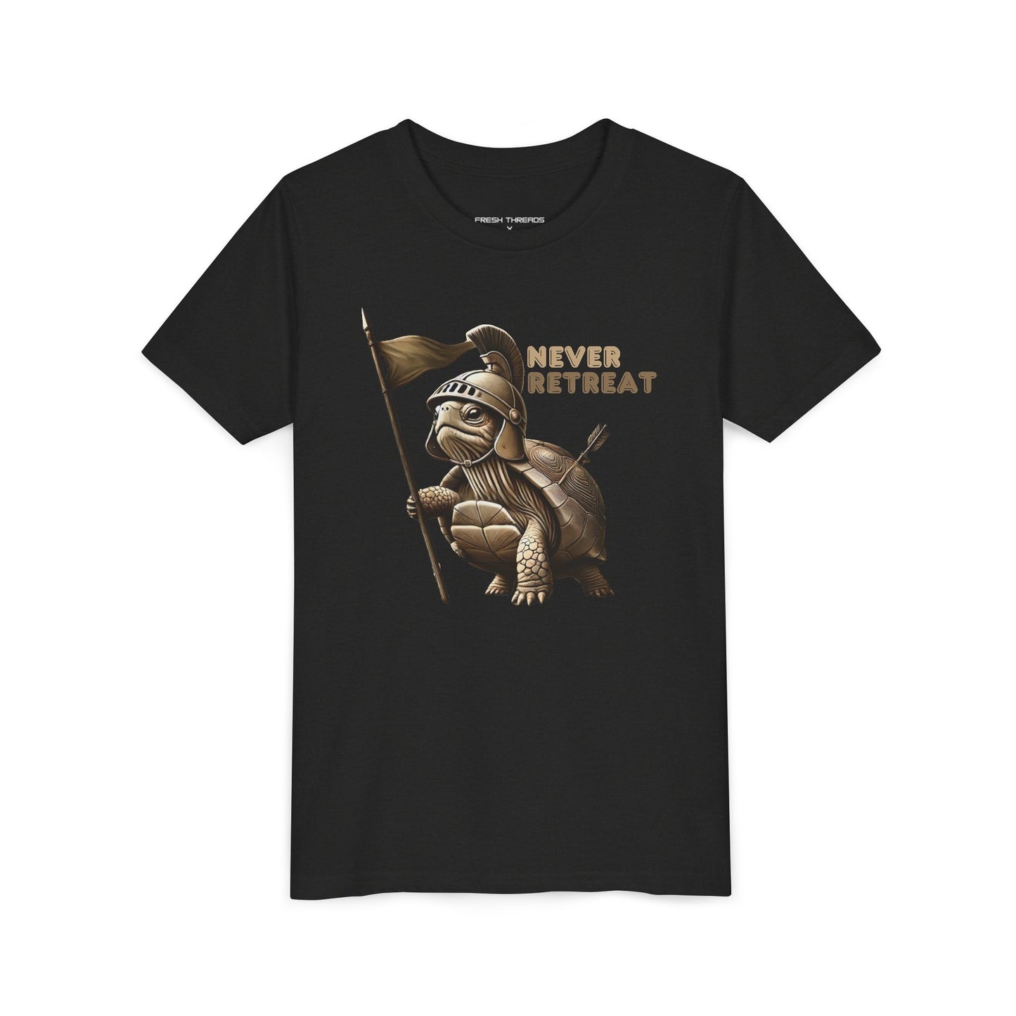 Youth Short Sleeve Tee - Never Retreat Warrior Turtle Design