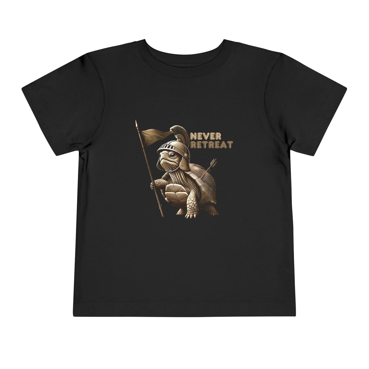 Never Retreat Toddler T-Shirt - Cute Warrior Turtle Design