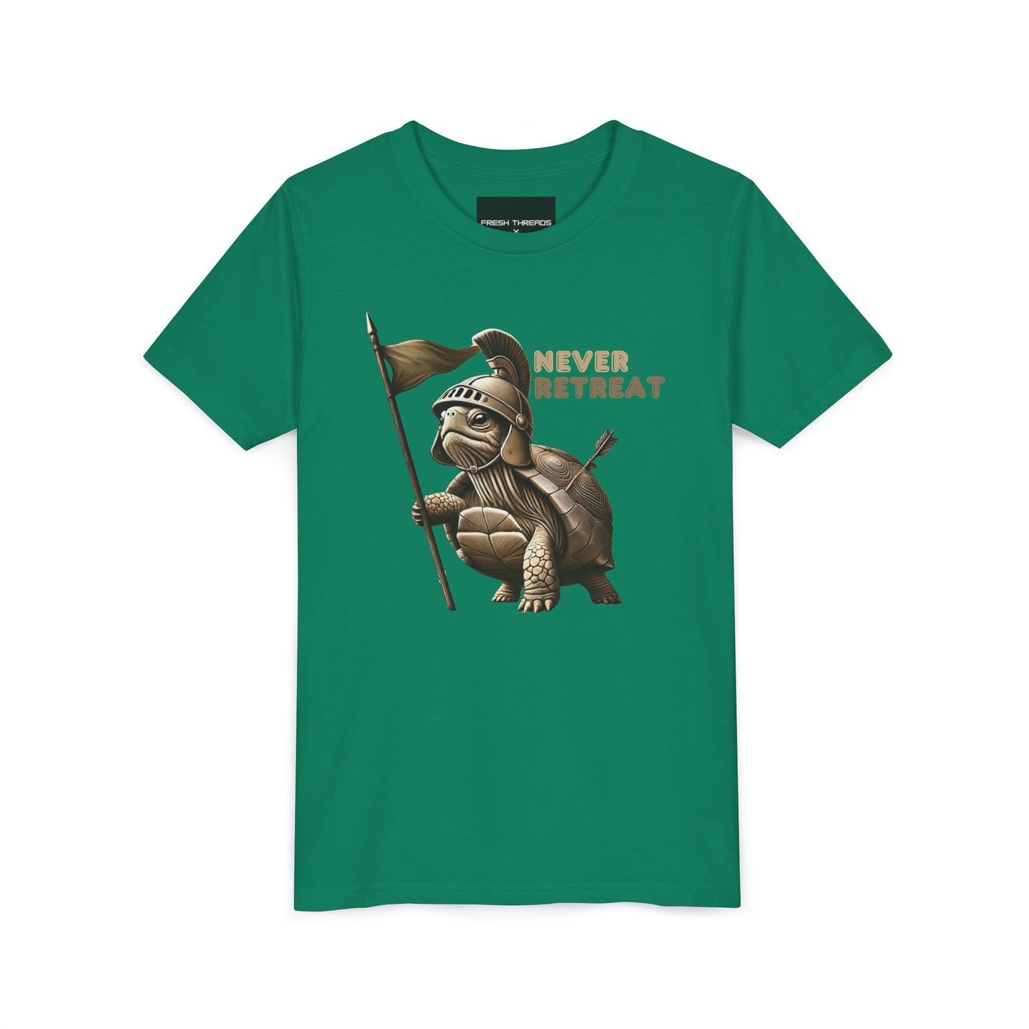 Youth Short Sleeve Tee - Never Retreat Warrior Turtle Design