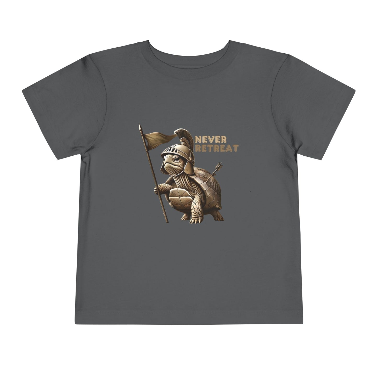 Never Retreat Toddler T-Shirt - Cute Warrior Turtle Design