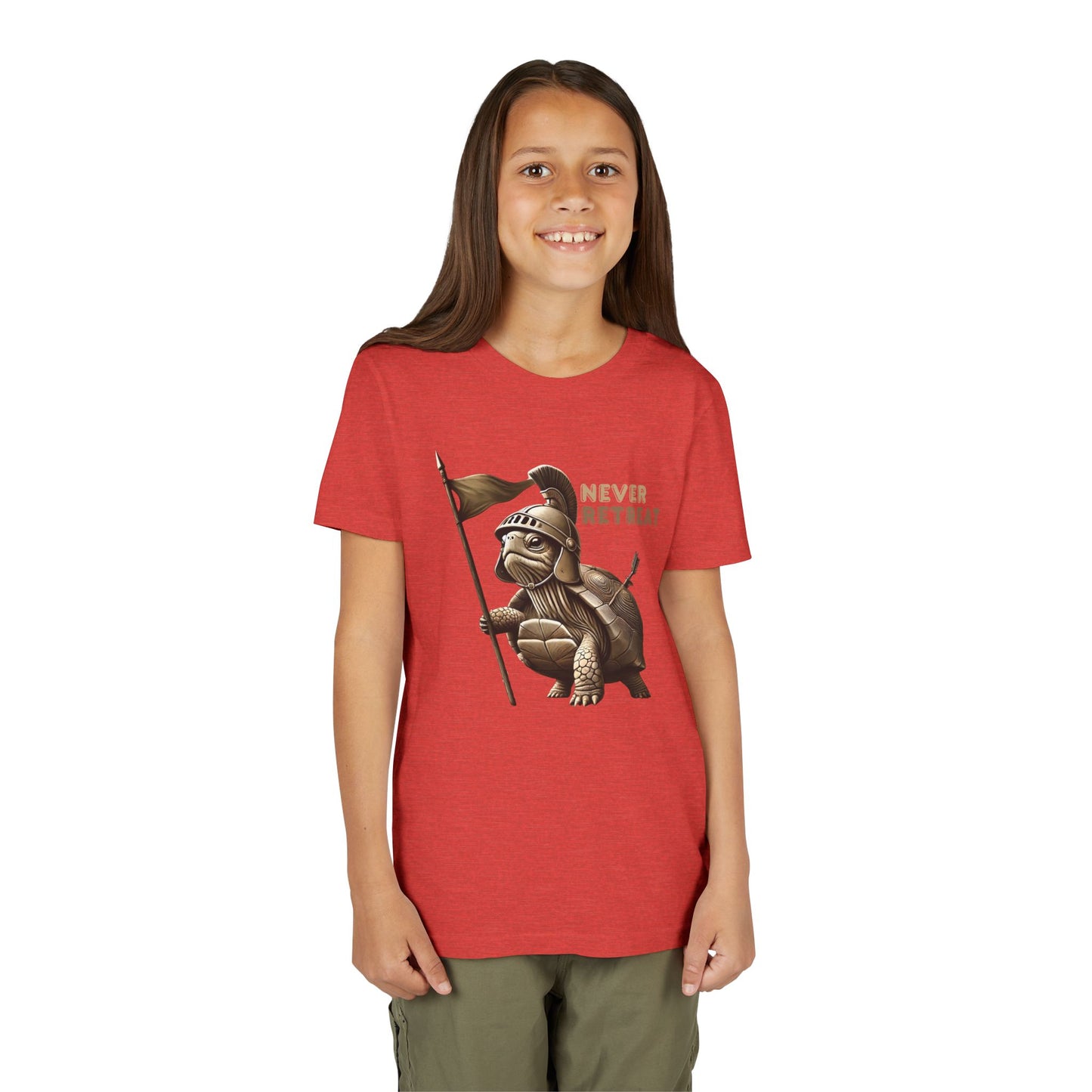 Youth Short Sleeve Tee - Never Retreat Warrior Turtle Design