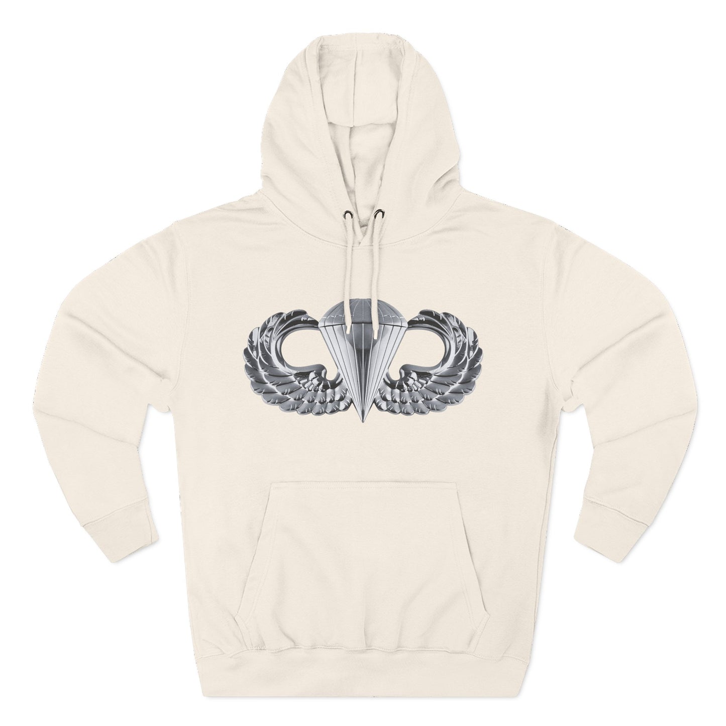 Airborne Silver Winged Cozy Three-Panel Fleece Hoodie for Everyday Comfort