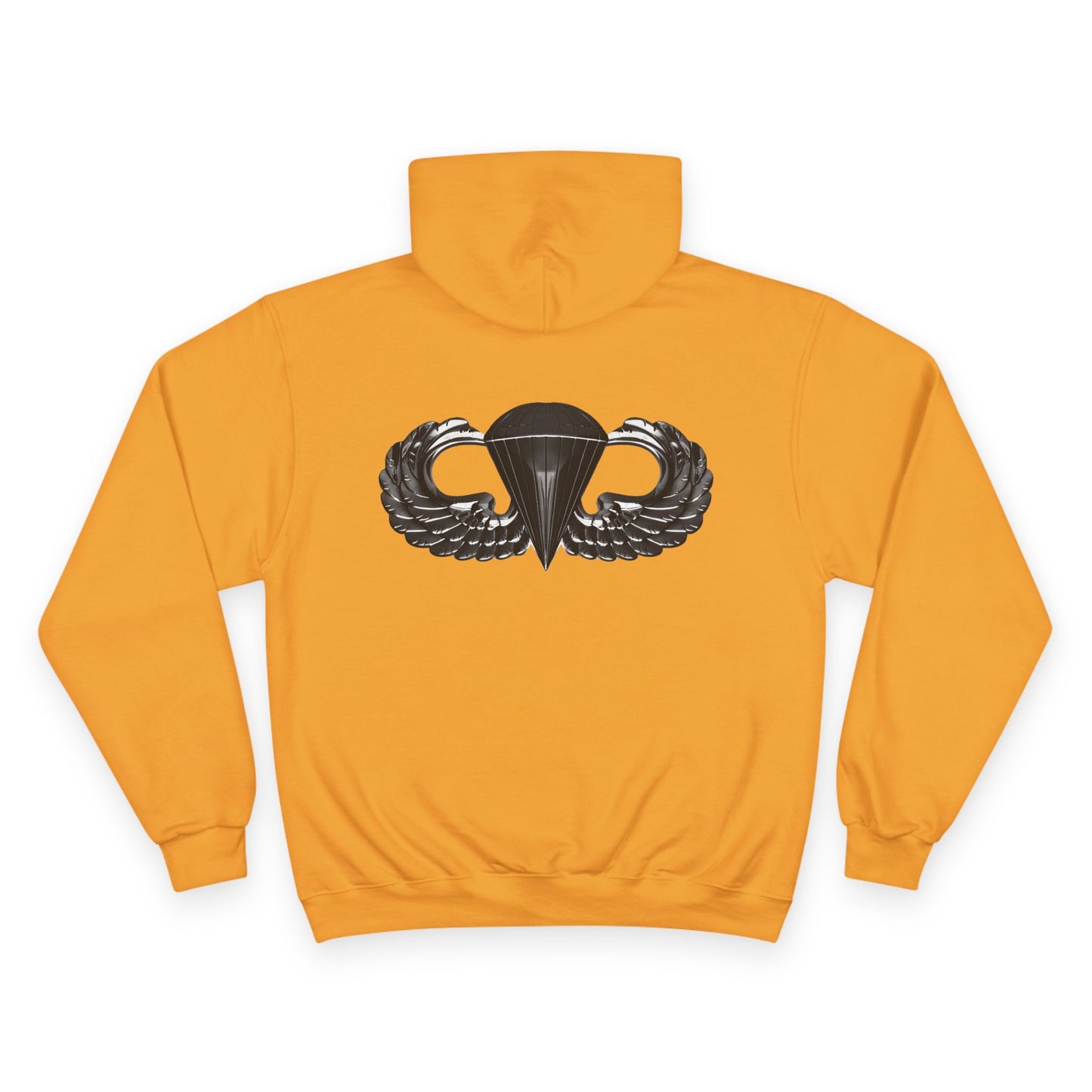 Champion Hoodie with Airborne Black Wings Design On Back- Stylish and Comfy for Active Lifestyles