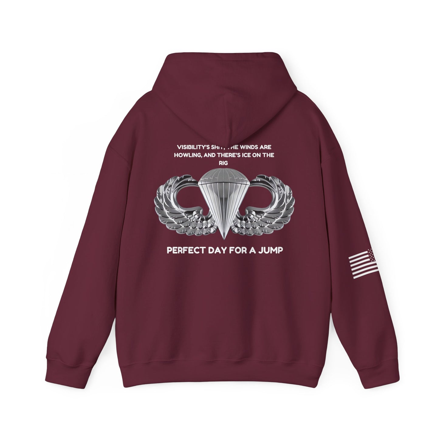 Airborne Unisex Heavy Blend Hoodie - Perfect Day For A Jump, Army, Veteran, Patriotic, Casual Wear, Gift for Airborne Enthusiasts