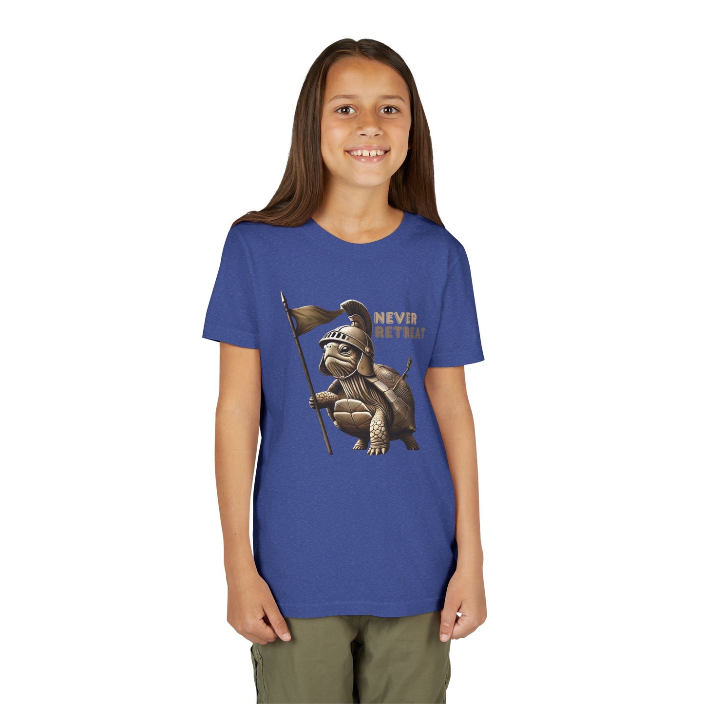 Youth Short Sleeve Tee - Never Retreat Warrior Turtle Design