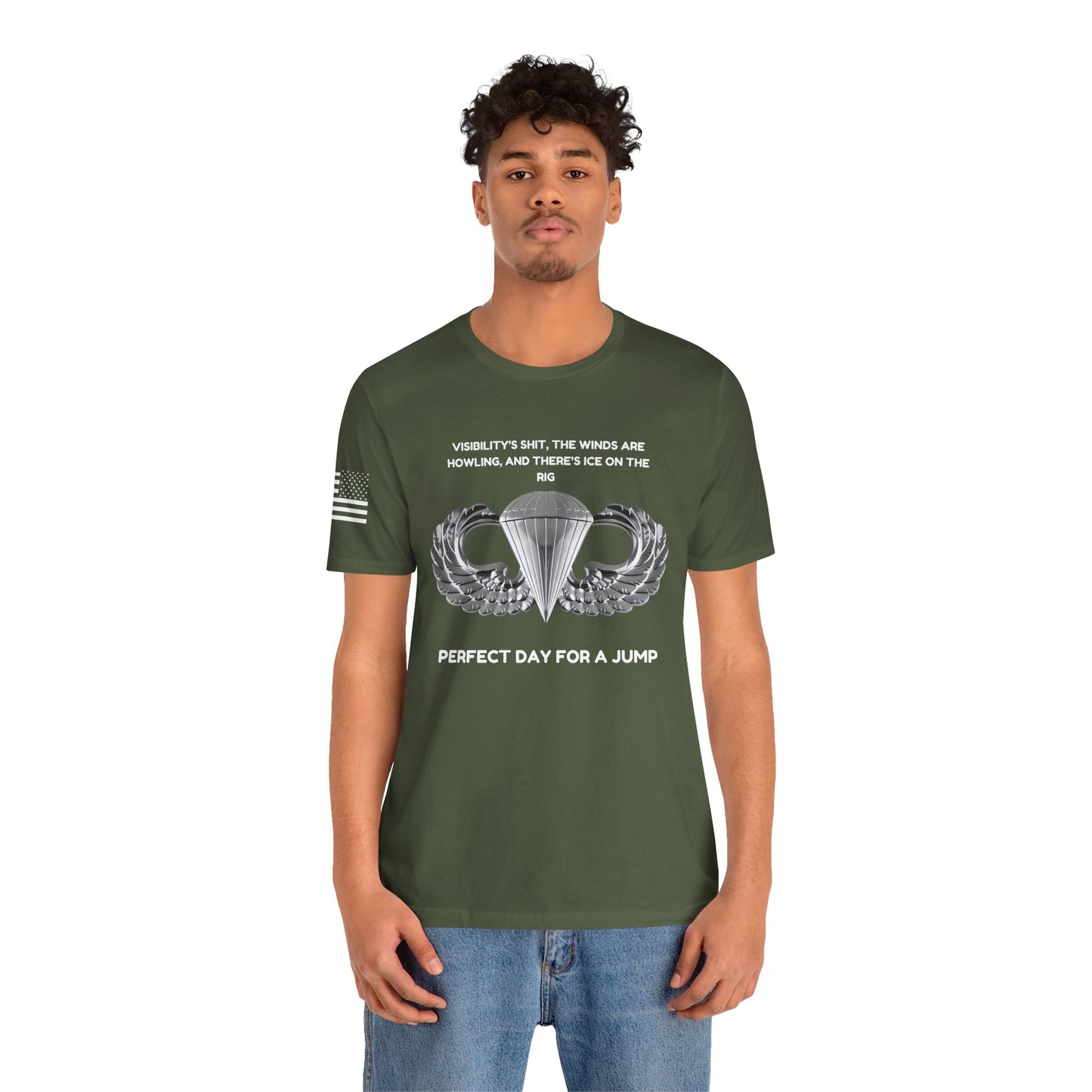 Airborne Military Unisex Tee - Army Navy Marines Airforce, Lightweight Airlume Cotton Shirt, Casual & Semi-Formal Wear, Military Holidays,