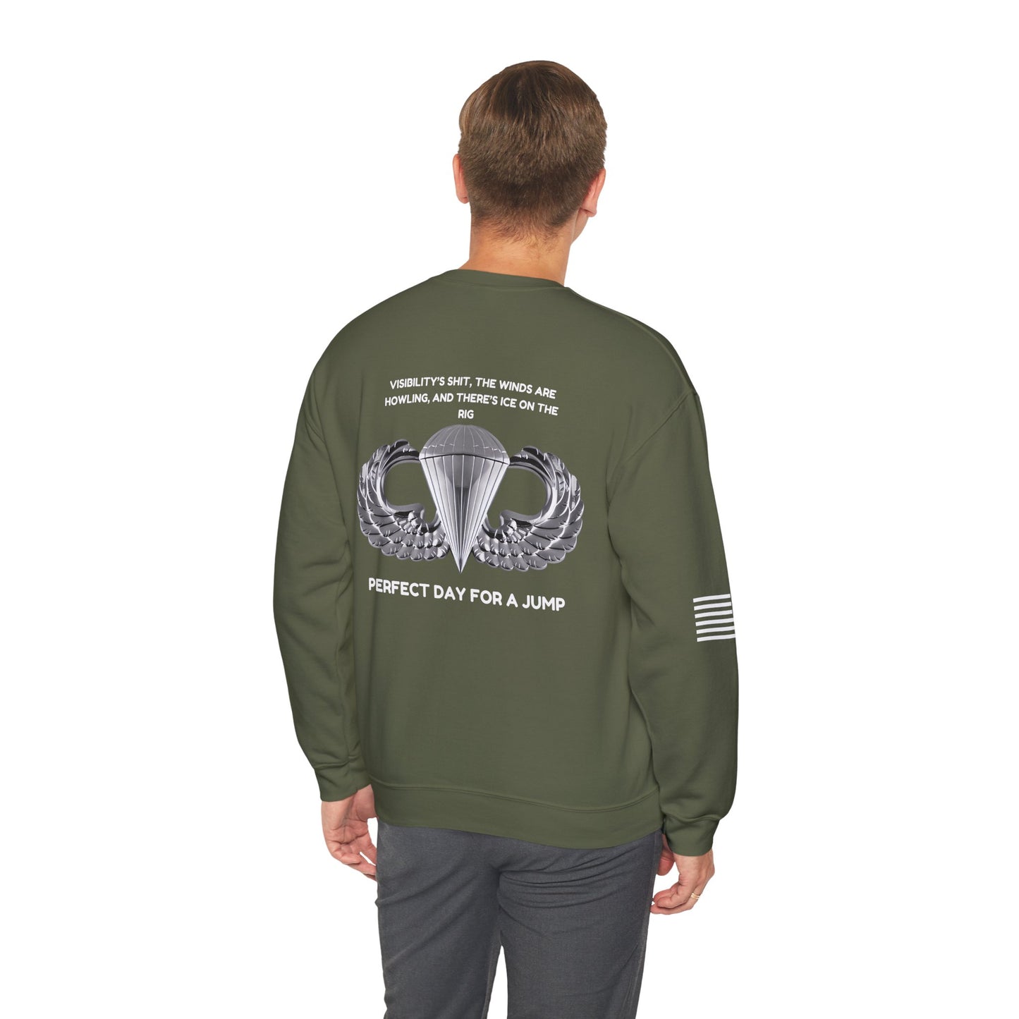 Airborne Sweatshirt, Perfect Day Crewneck, Adventure Apparel, Sporty Military Gift, Motivational Clothing