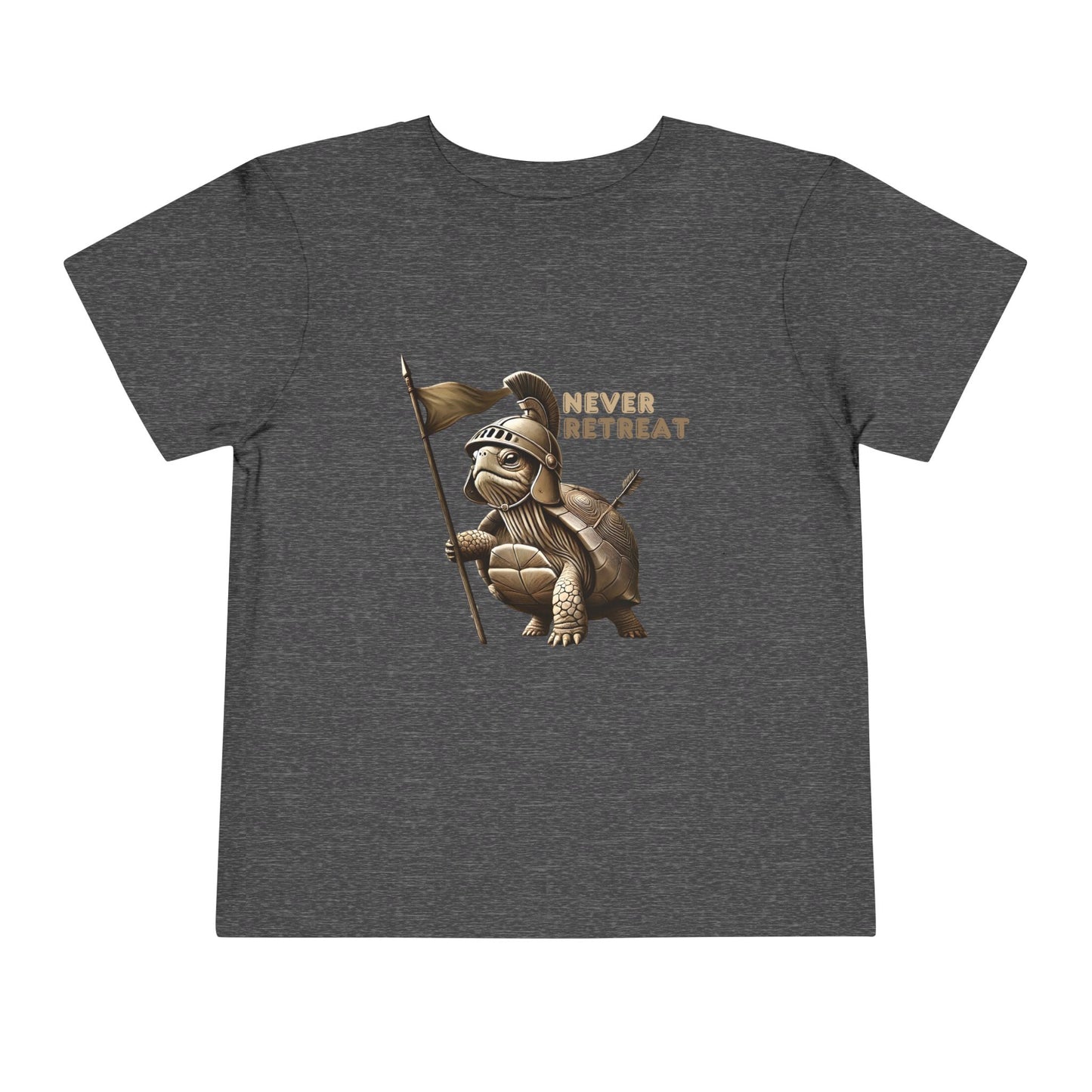 Never Retreat Toddler T-Shirt - Cute Warrior Turtle Design