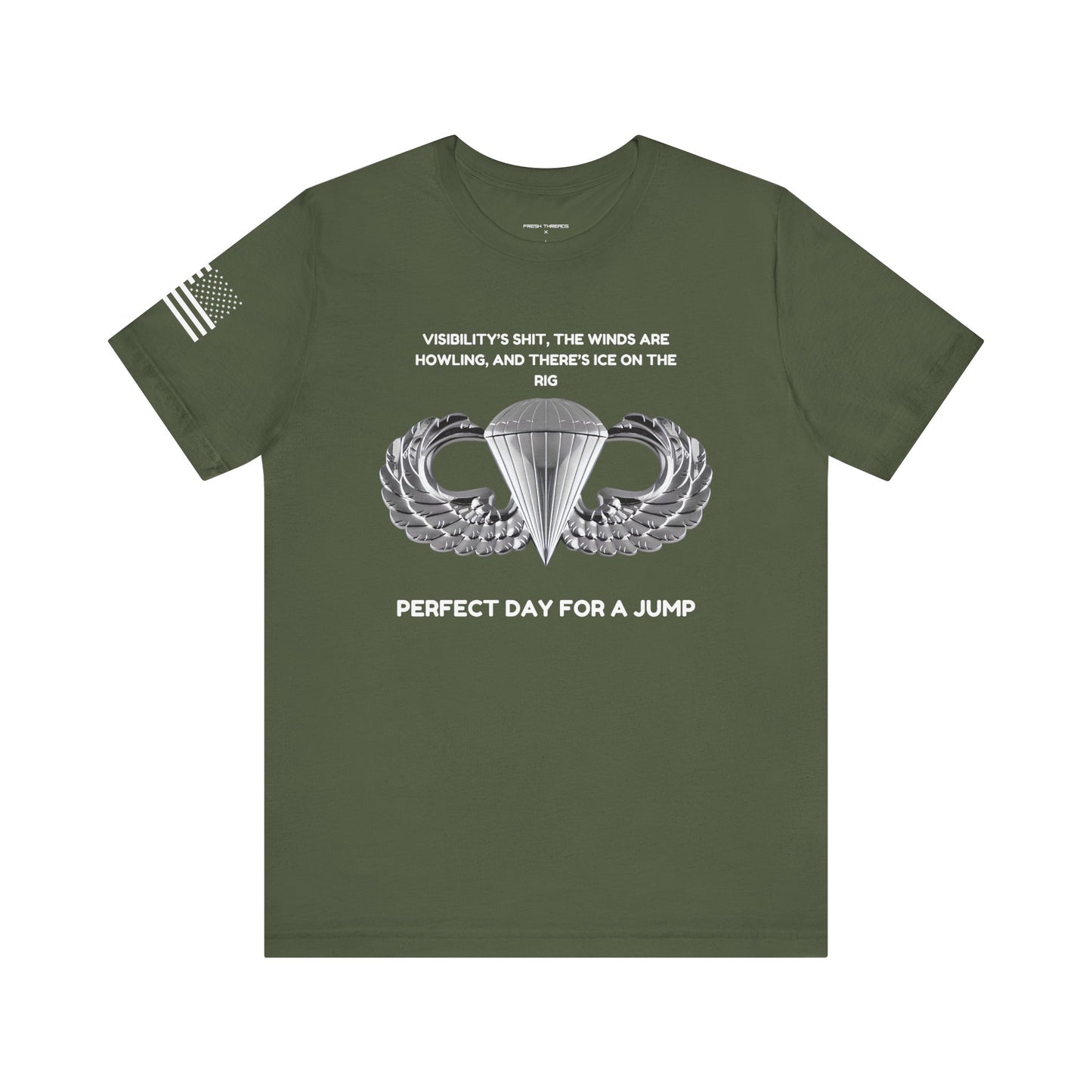 Airborne Military Unisex Tee - Army Navy Marines Airforce, Lightweight Airlume Cotton Shirt, Casual & Semi-Formal Wear, Military Holidays,