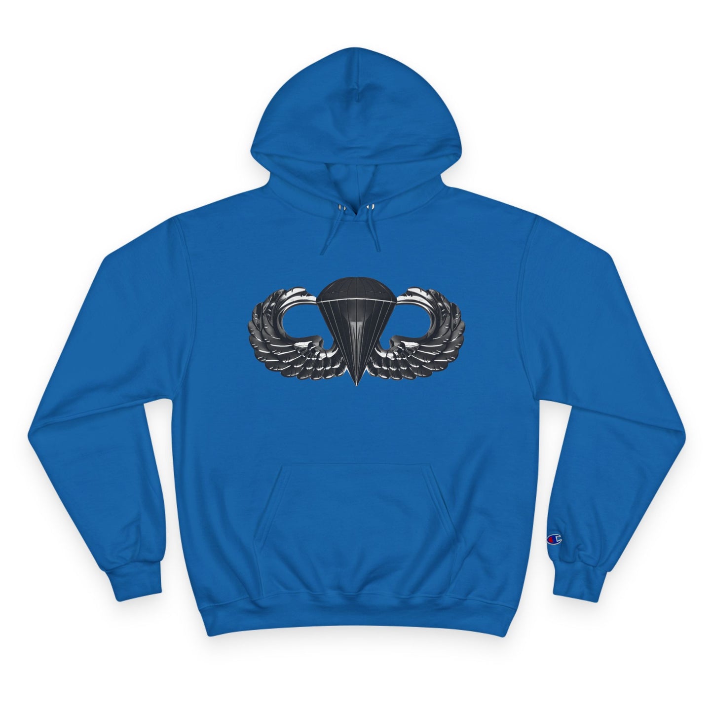 Champion Hoodie with Airborne Black Wings Design - Stylish and Comfy for Active Lifestyles