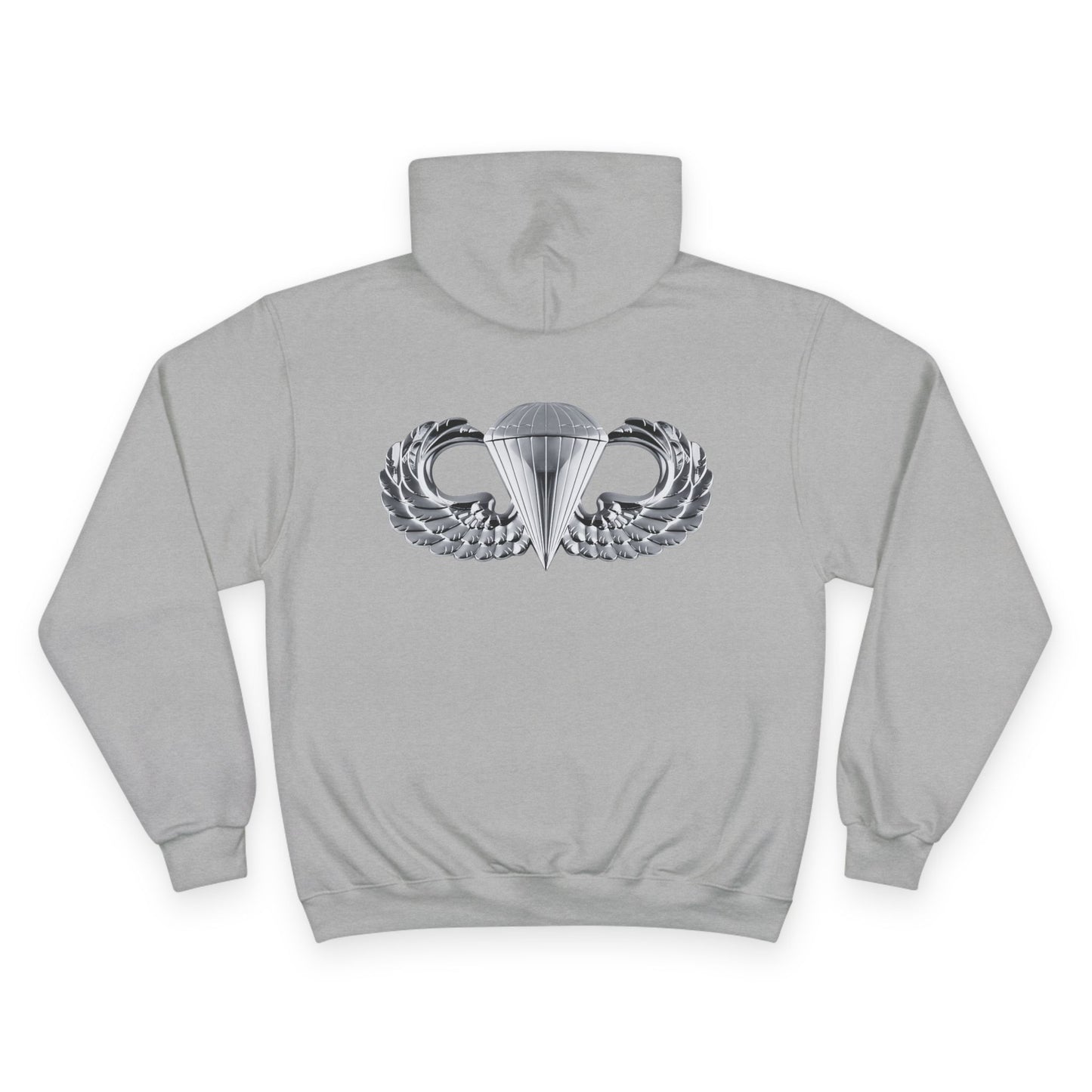 Champion Hoodie with Airborne Silver Wings Design - Stylish and Comfy for Active Lifestyles