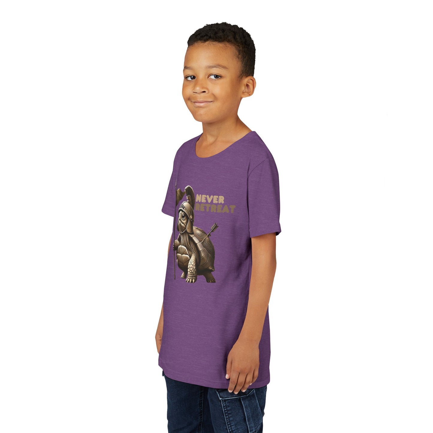 Youth Short Sleeve Tee - Never Retreat Warrior Turtle Design