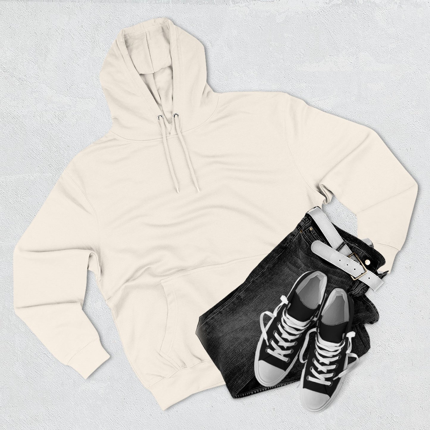 Airborne Silver Winged On Back, Cozy Three-Panel Fleece Hoodie for Everyday Comfort