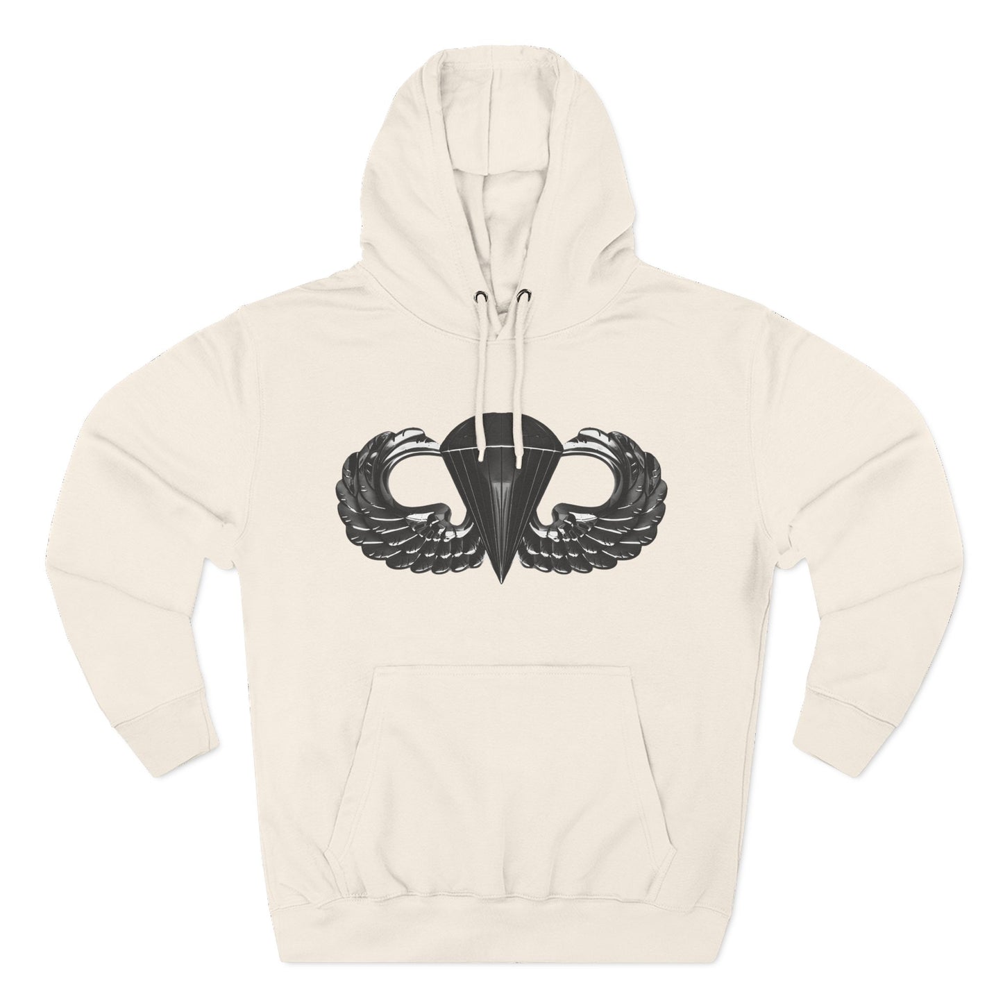 Airborne Black Winged, Cozy Three-Panel Fleece Hoodie for Everyday Comfort