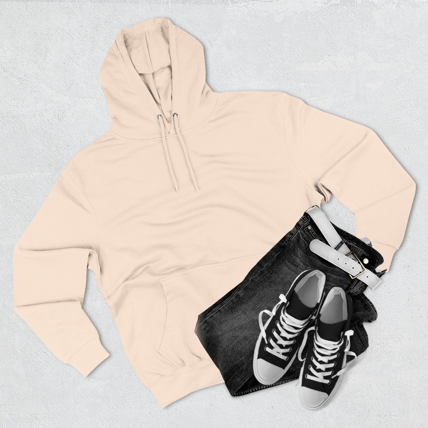 Airborne Silver Winged On Back, Cozy Three-Panel Fleece Hoodie for Everyday Comfort