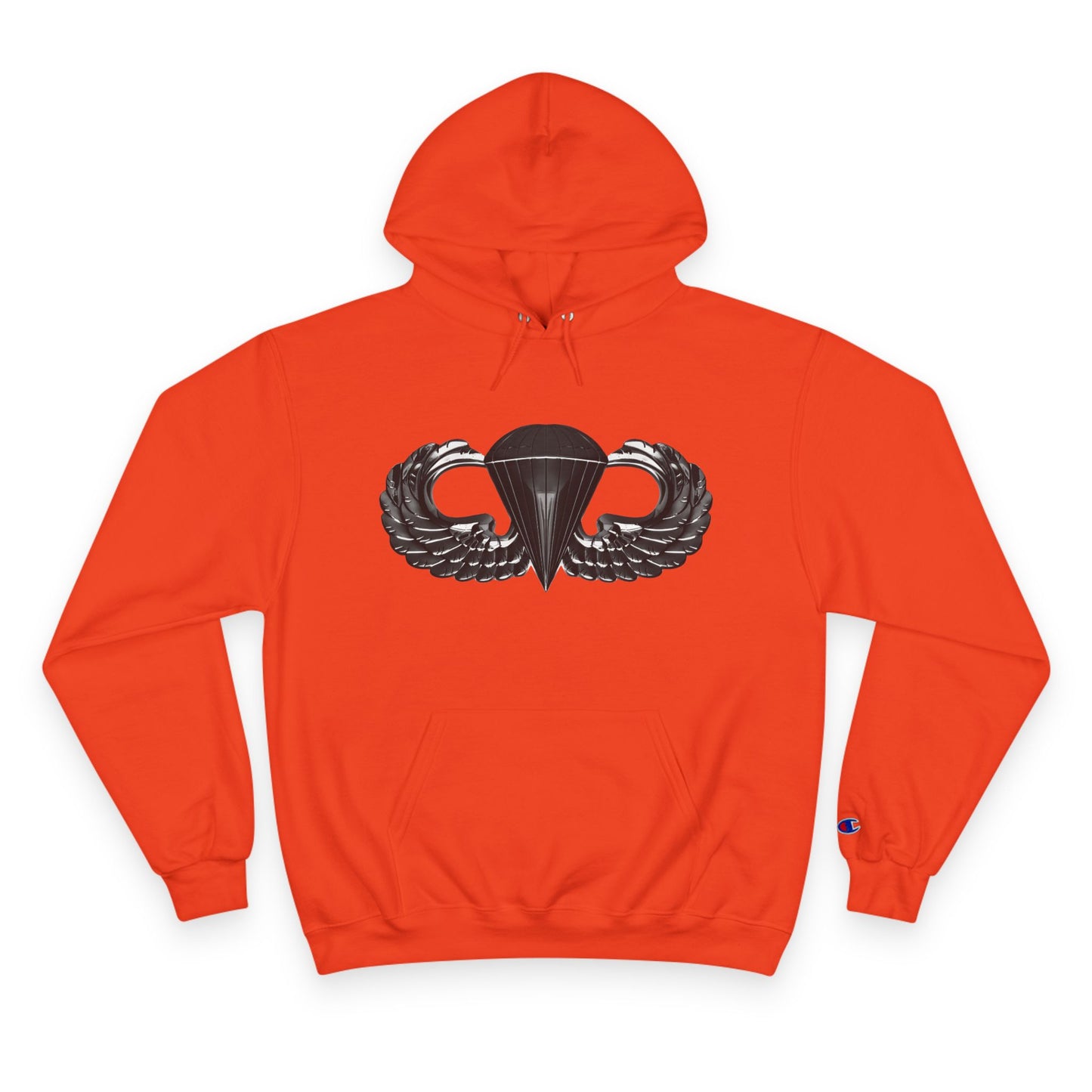 Champion Hoodie with Airborne Black Wings Design - Stylish and Comfy for Active Lifestyles