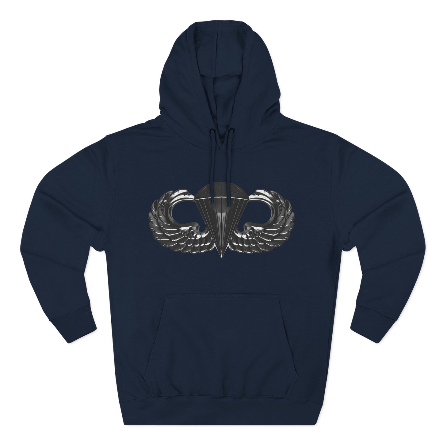 Airborne Black Winged, Cozy Three-Panel Fleece Hoodie for Everyday Comfort