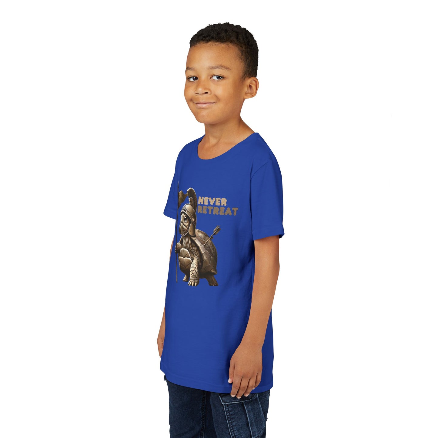 Youth Short Sleeve Tee - Never Retreat Warrior Turtle Design