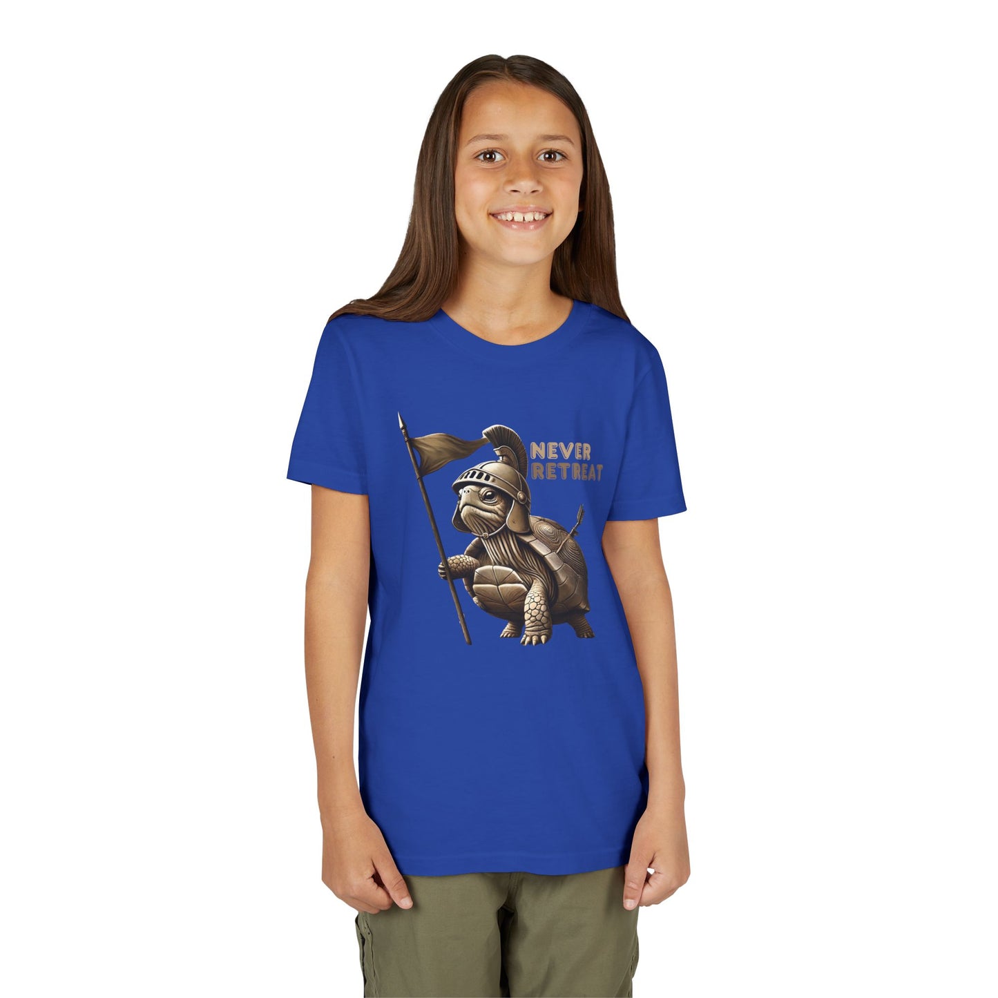 Youth Short Sleeve Tee - Never Retreat Warrior Turtle Design